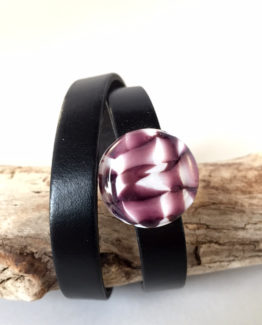 bracelet-cuir-leather-glassbead-jewellery-black-damier