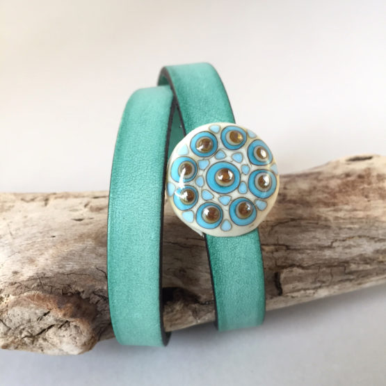 Leather & Glass - Turquoise