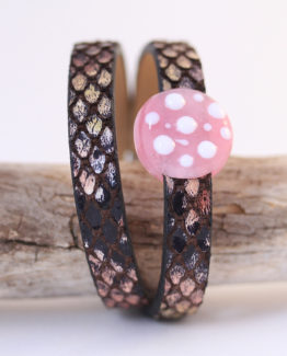 bracelet-cuir-leather-glassbead-jewellery-lezard