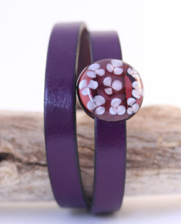 bracelet-cuir-leather-glassbead-jewellery-violet-sakura